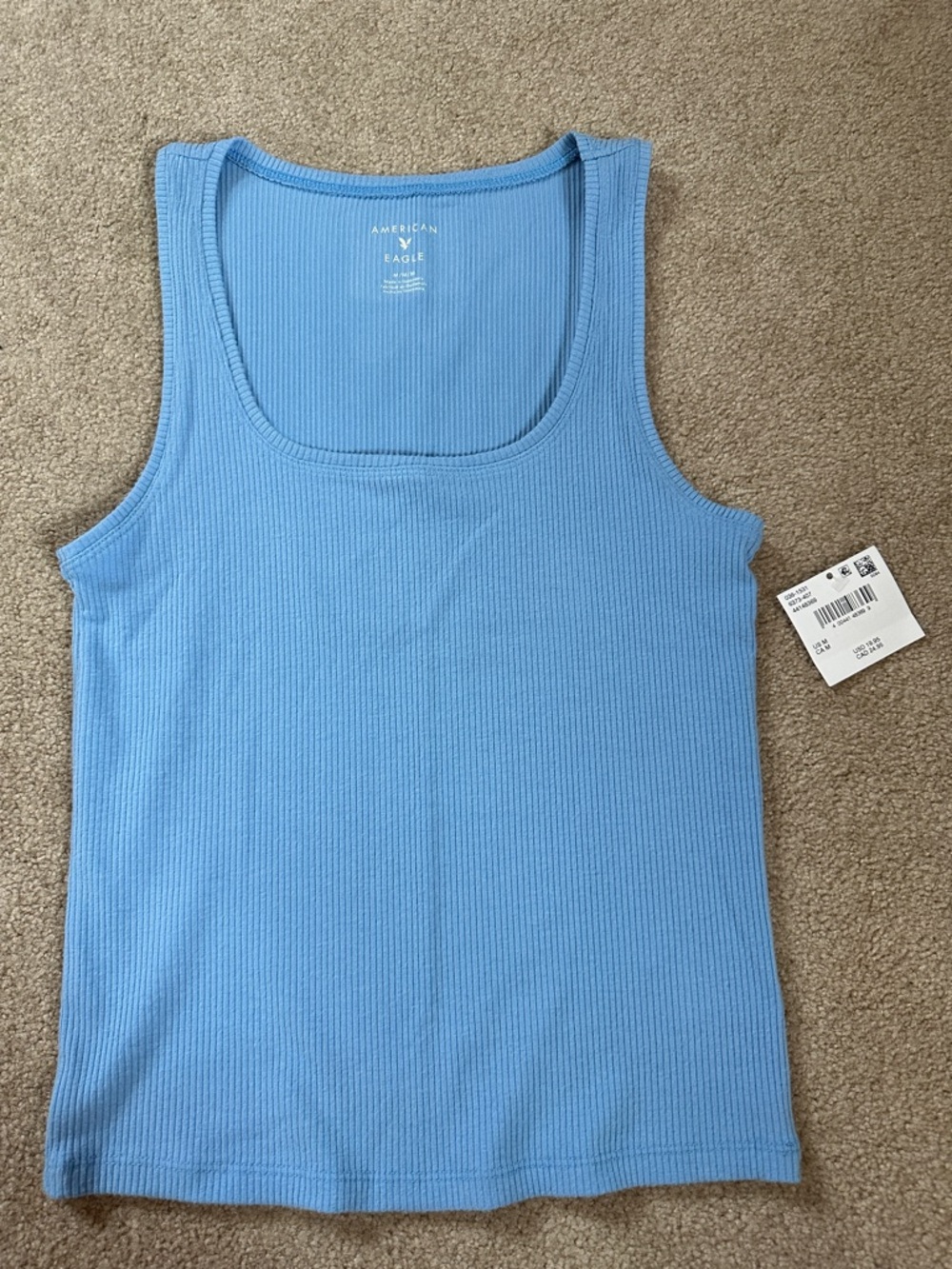 American Eagle Outfitters Light Blue Ribbed Scoop Tank Women’s Size Medium - NWT